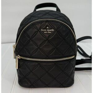 Kate Spade Natalia Mini Convertible Backpack in Black Quilted